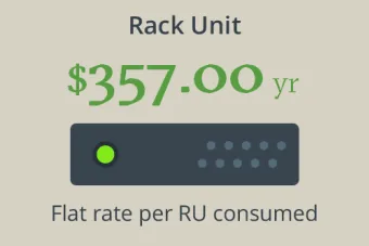 $357 per year, flat rate per rack unit consumed